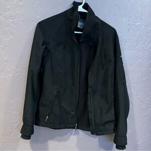 Columbia Black Utility Jacket with High Collar and Full Zip Closure